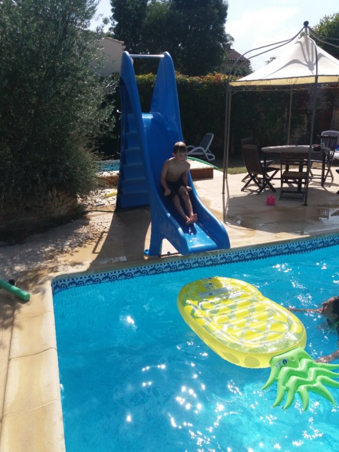 Sweet gite for 4 people with huge play area & 2 swimming pools