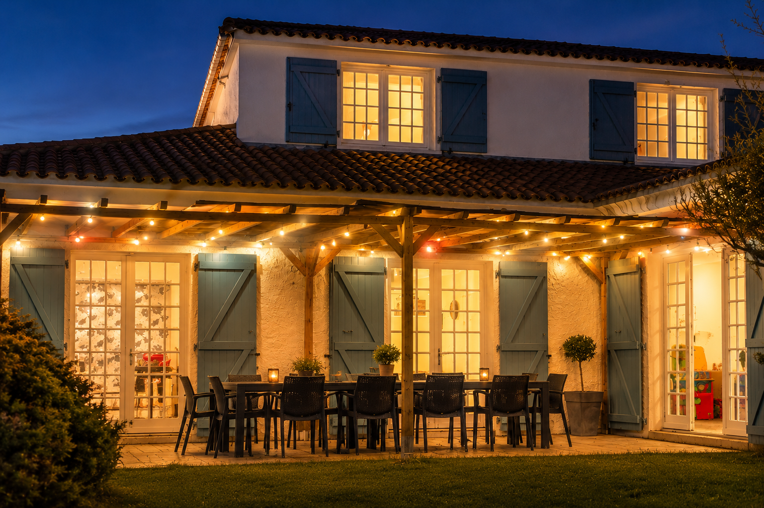 Night Time Terrace Beau Rivage