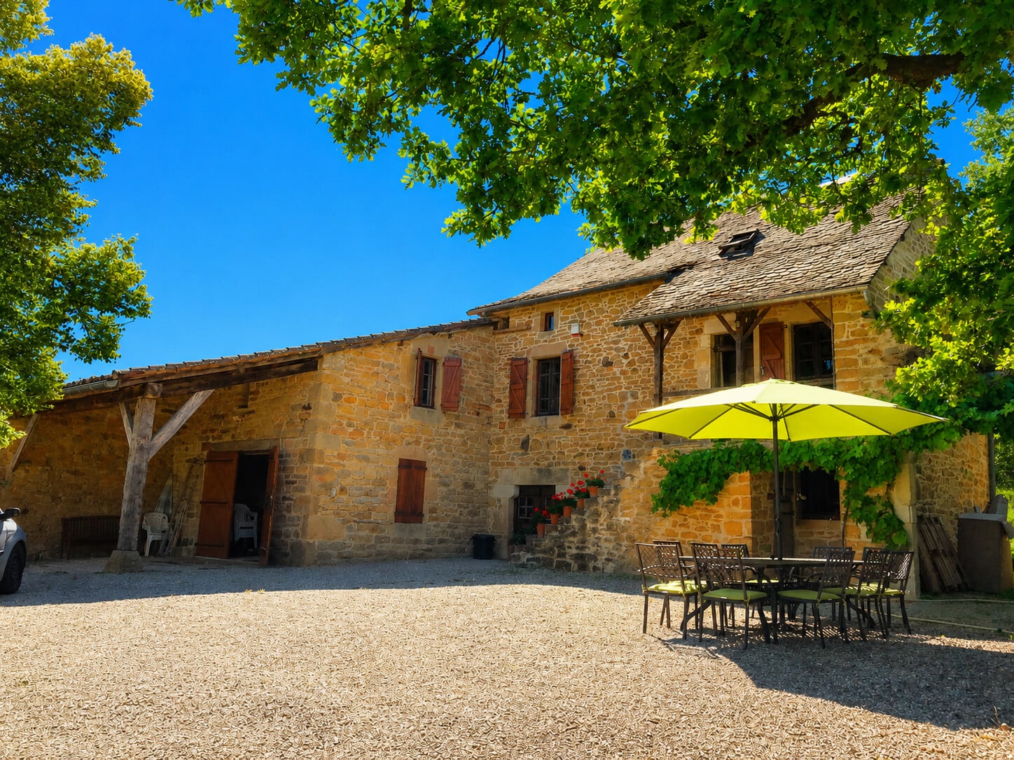 Stone farmhouse and terrace
