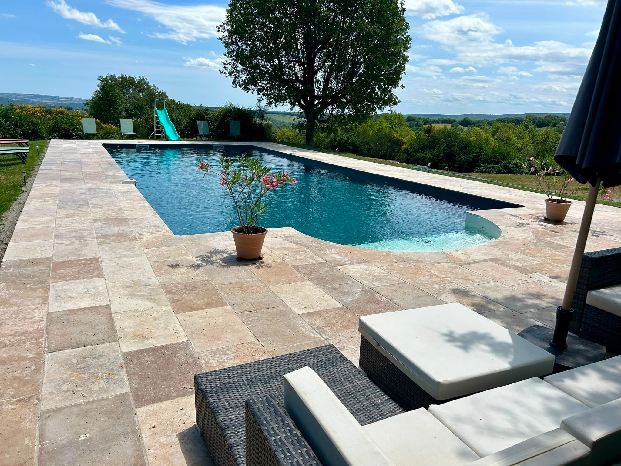 Pool and countryside views