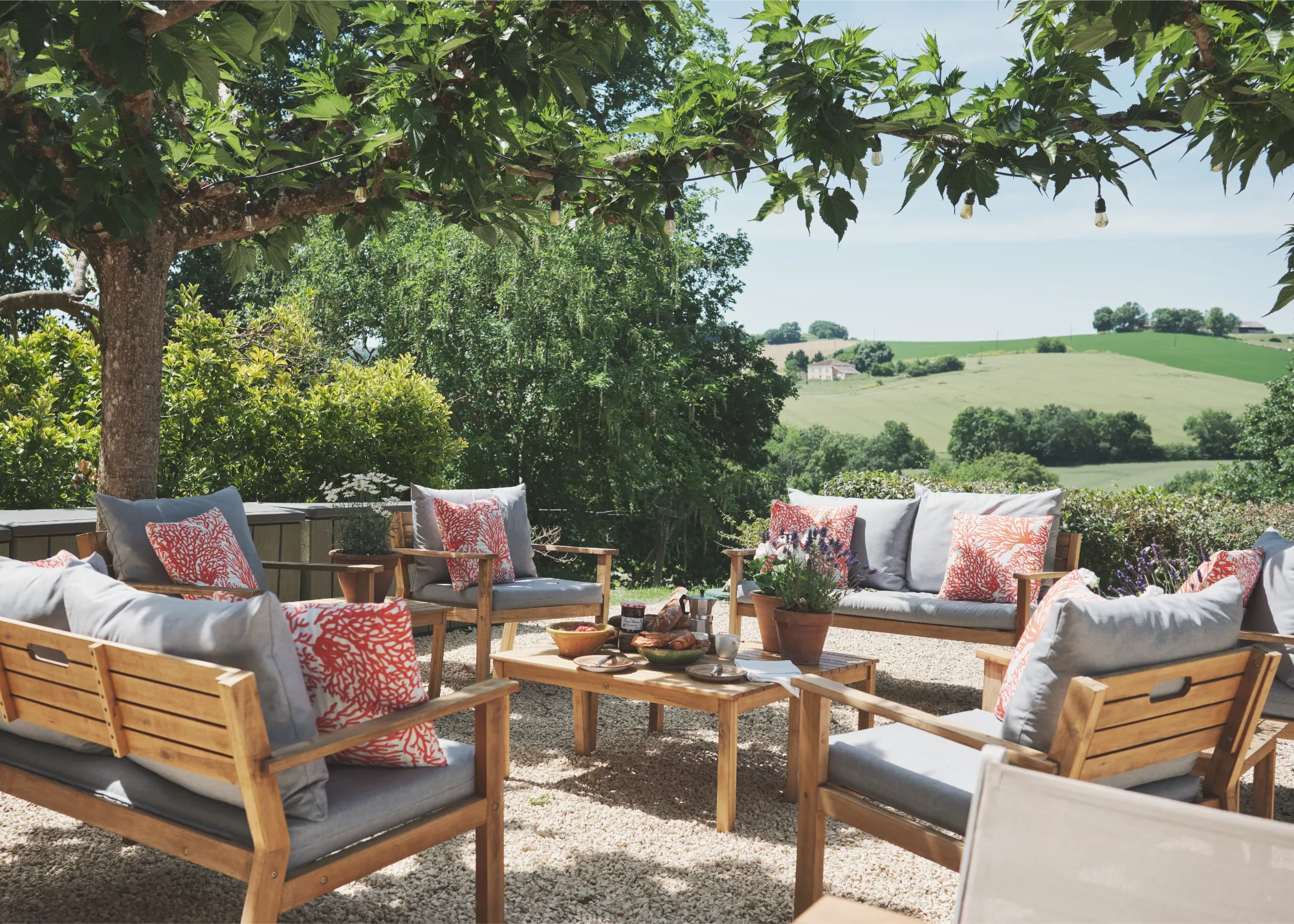 Terrace overlooking the countryside